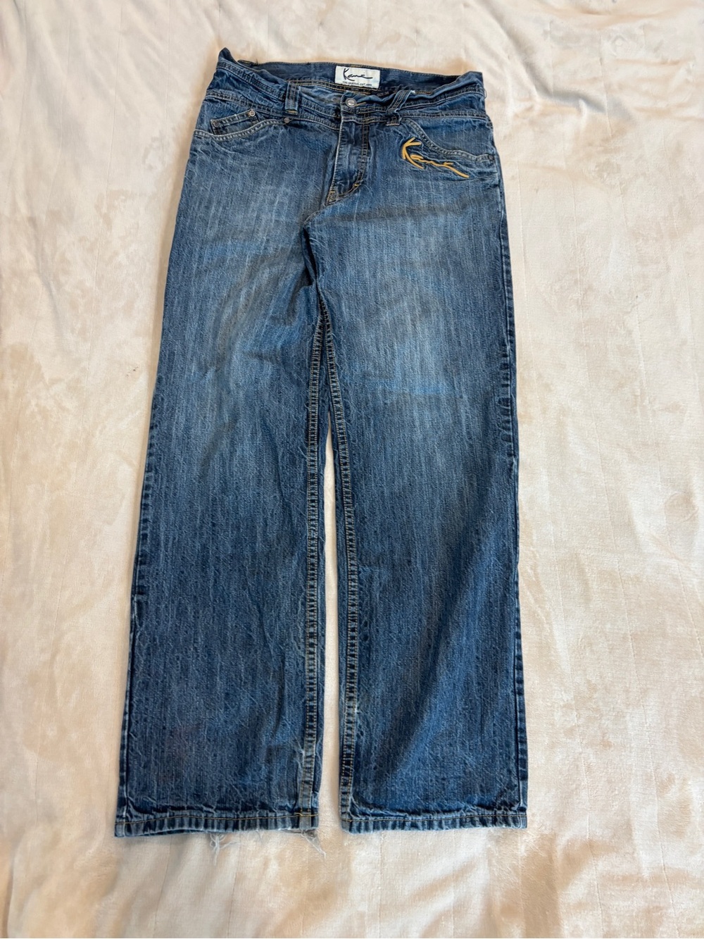 Karl Kani Men’s Dark Blue Relaxed Straight Jeans
